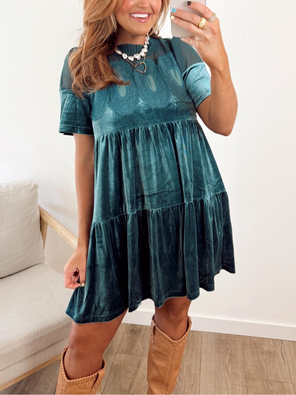 Böhme Banks Velvet Mini Dress